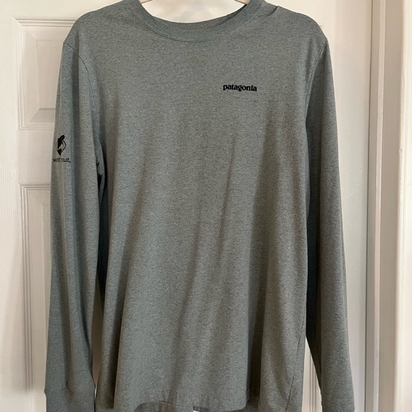 Patagonia Mens Long Sleeve Tarpon World Trout Responsibili-Tee Cadet Blue - Picture 1 of 5